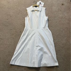 White collared flare dress by theory size 4